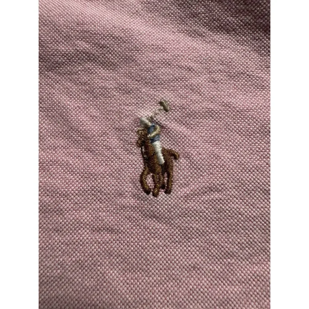 Ralph Lauren Boys M 10-12 Pink Oxford Button Down Shirt Pony Logo Cotton